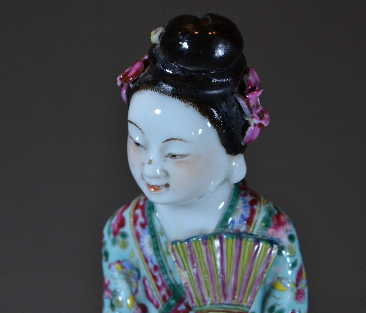 Statuette En Porcelaine De Chine.epoque Qing Début 19°siècle. -photo-1