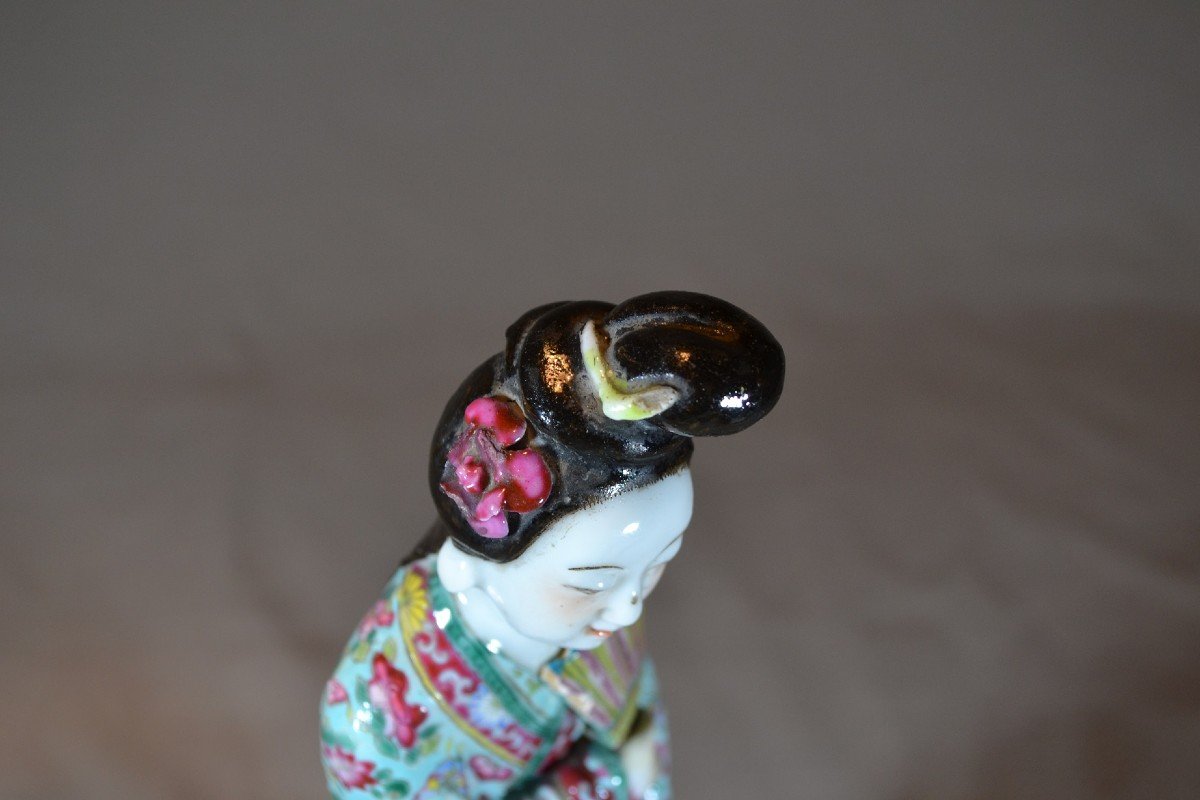 Statuette En Porcelaine De Chine.epoque Qing Début 19°siècle. -photo-7