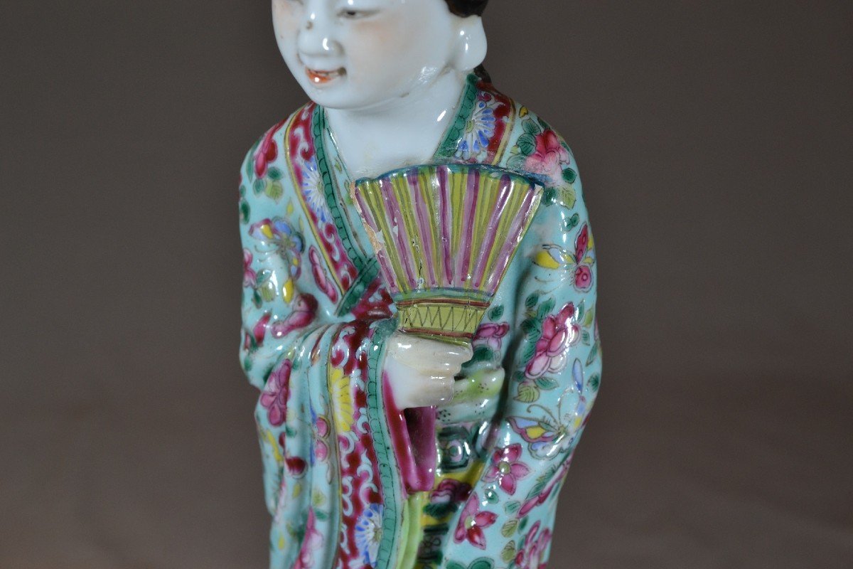 Statuette En Porcelaine De Chine.epoque Qing Début 19°siècle. -photo-8