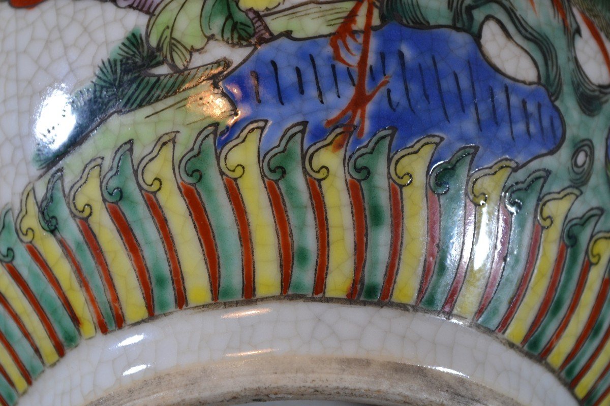 Porcelain Vase. Phoenix Decor On Cream Crackle Background. China Or Japan Circa 1900.-photo-4