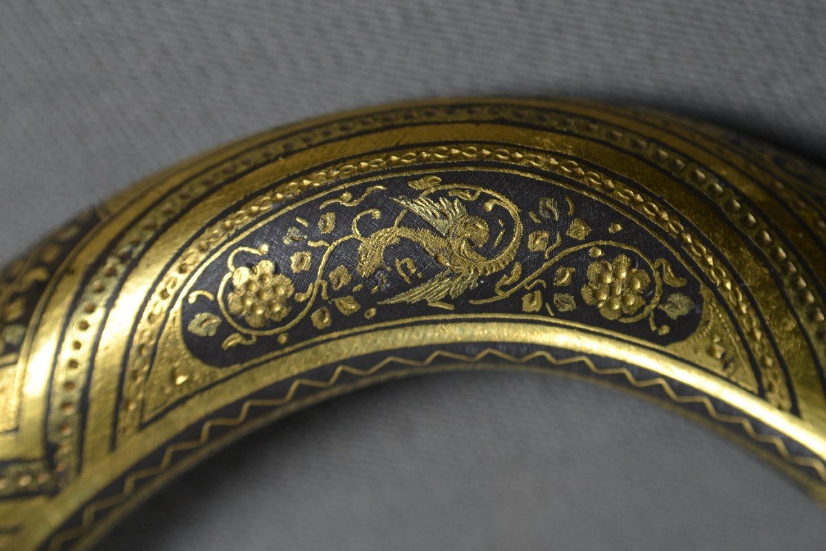 Gold Damascened Iron Walking Stick. Toledo, Zuloaga School Circa 1900.-photo-4