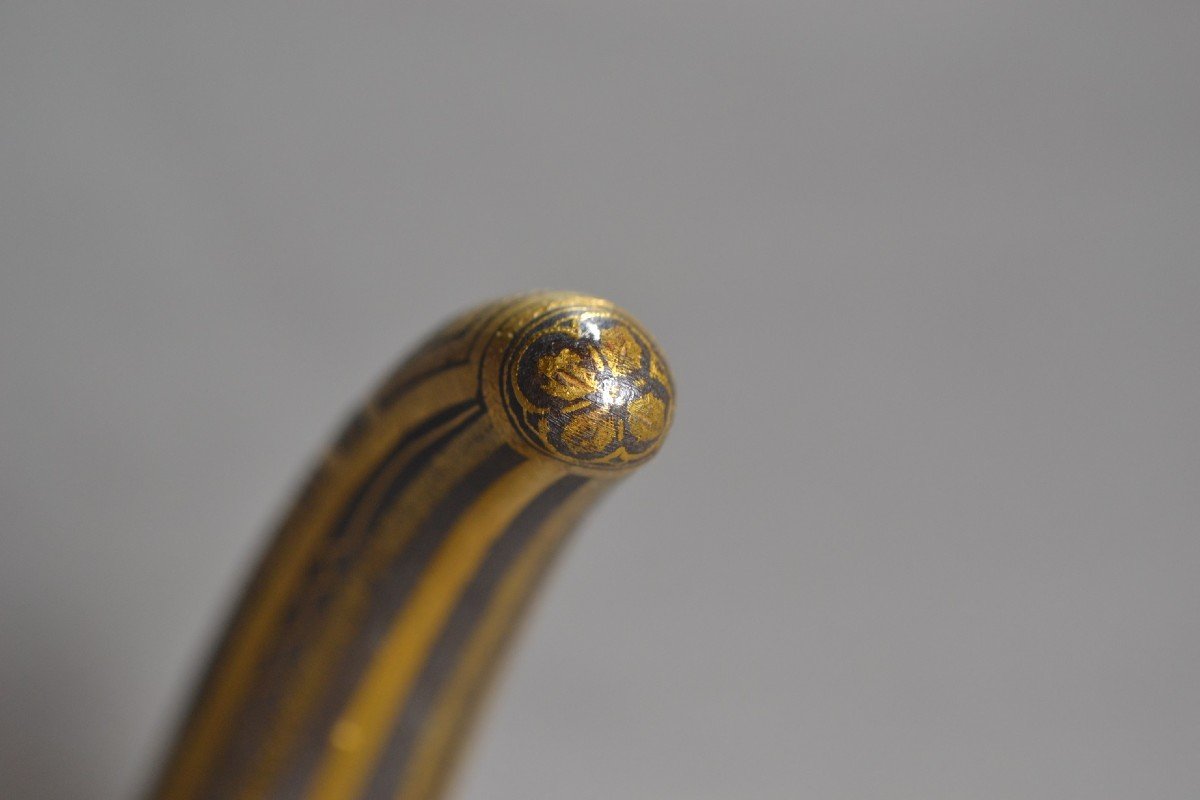 Gold Damascened Iron Walking Stick. Toledo, Zuloaga School Circa 1900.-photo-8