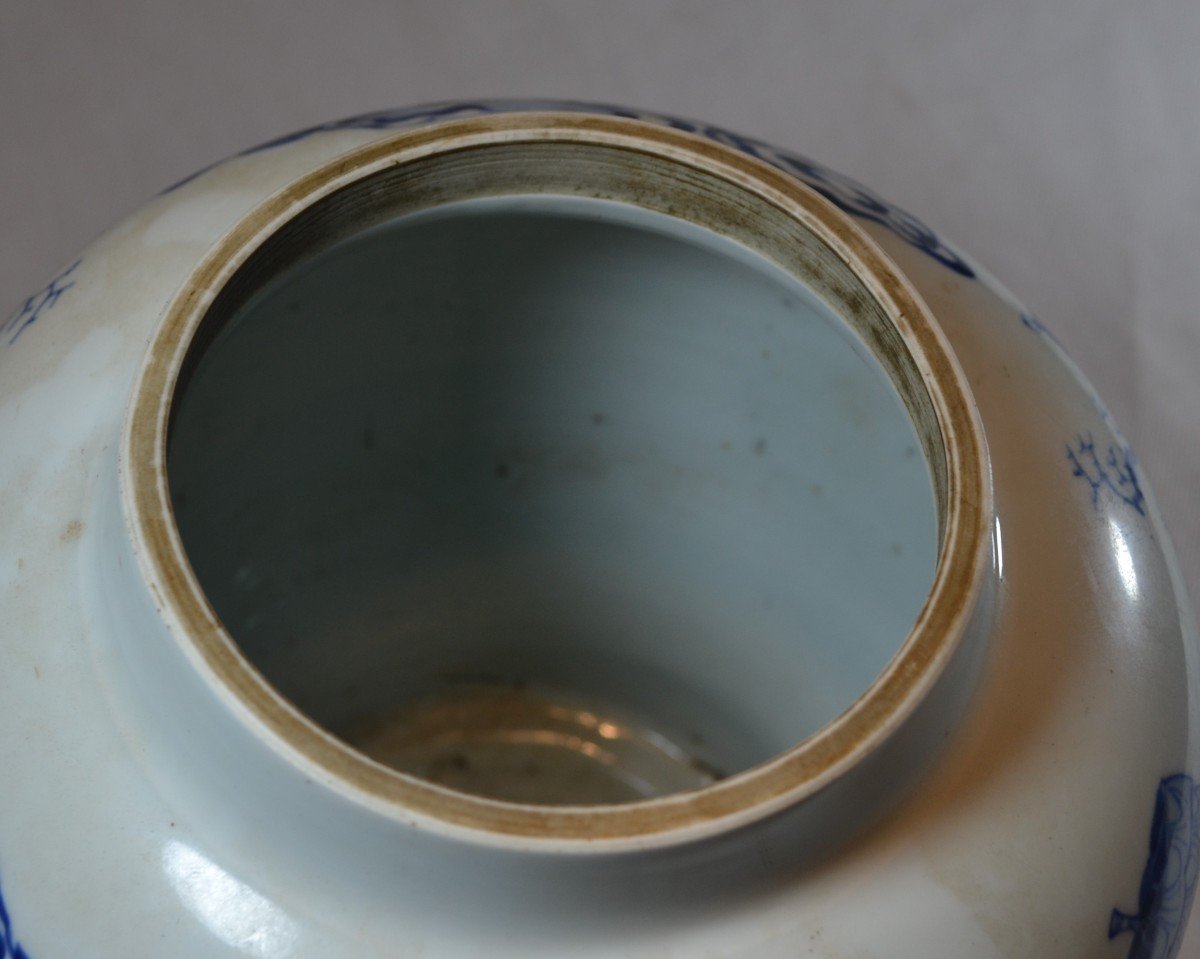 Chinese Porcelain Vase. Cobalt Blue Decor. Tcheng-hoa Brand, Kangxi Period, End Of 17th Century-photo-3