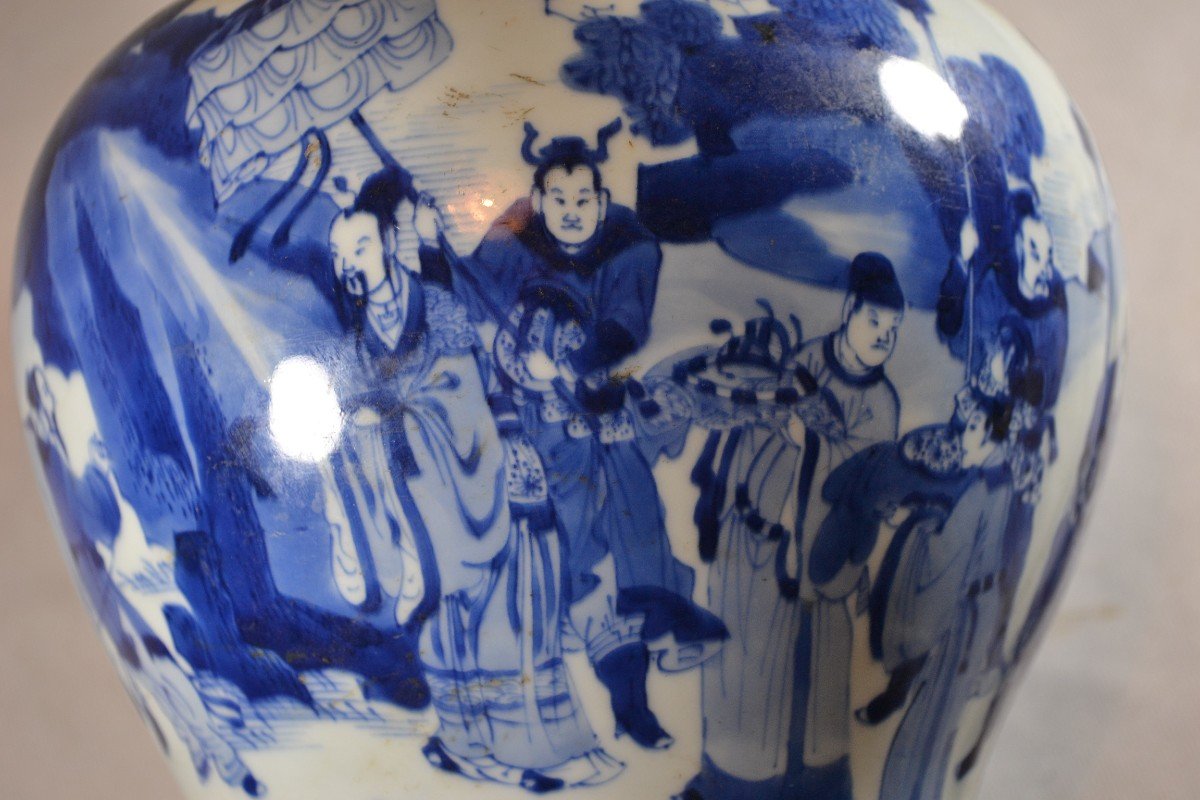 Chinese Porcelain Vase. Cobalt Blue Decor. Tcheng-hoa Brand, Kangxi Period, End Of 17th Century-photo-6