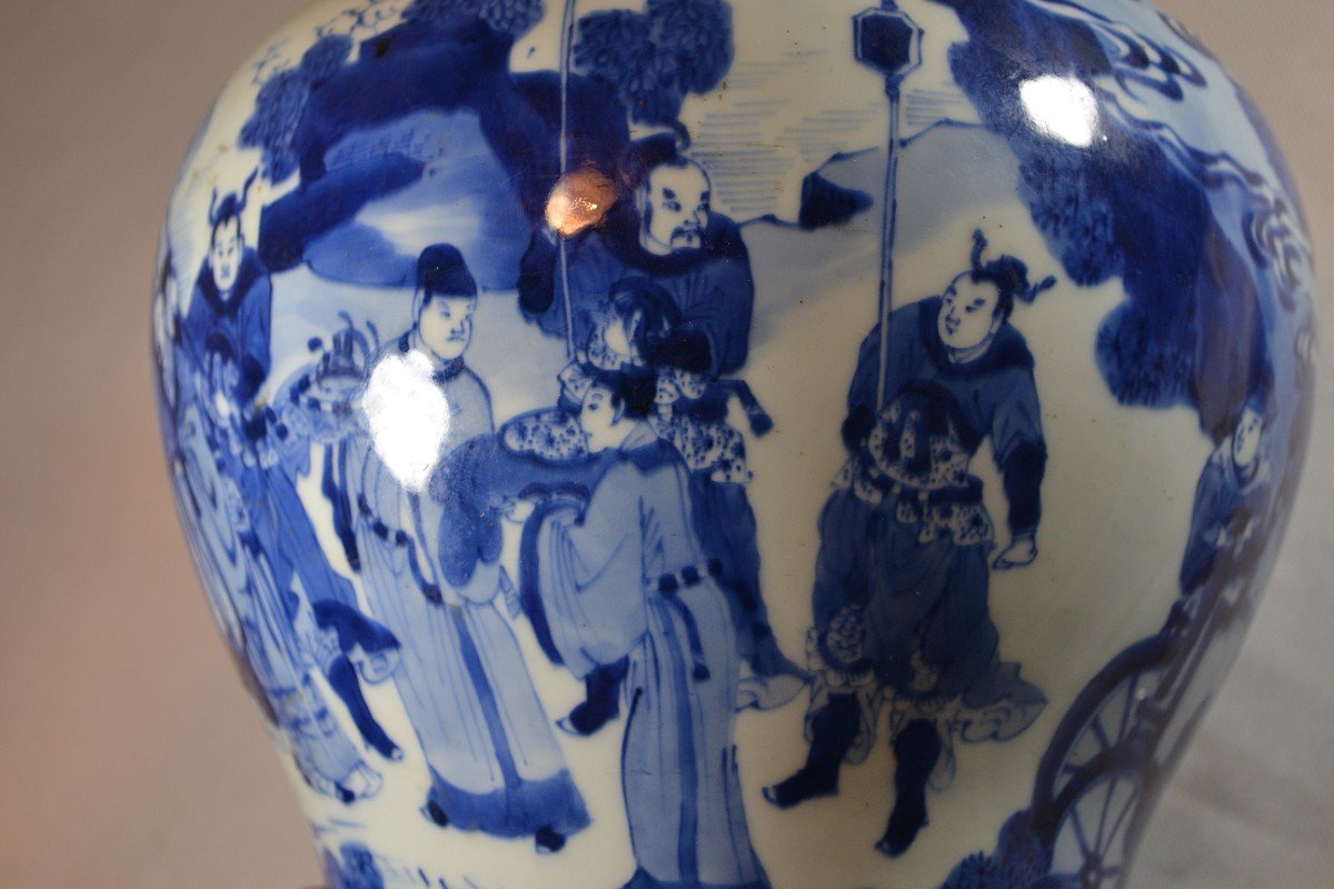 Chinese Porcelain Vase. Cobalt Blue Decor. Tcheng-hoa Brand, Kangxi Period, End Of 17th Century-photo-7