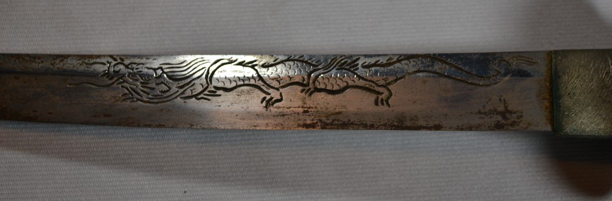 Tanto.lame Incisée d'Un Dragon.japon Période Edo Ou Avant.-photo-3