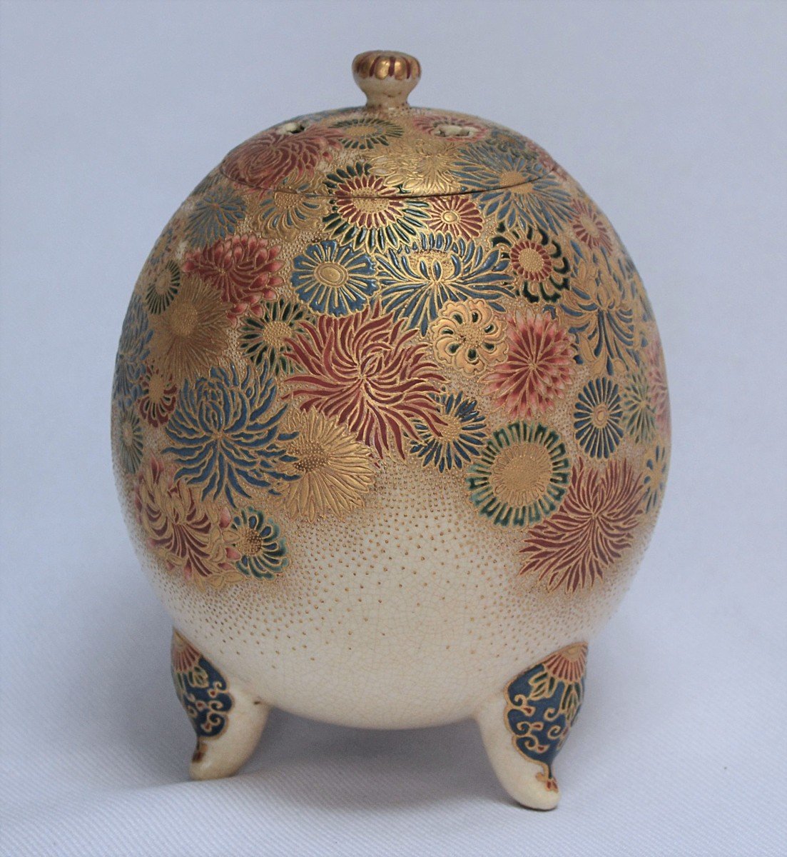 Brûle-parfums En Faience De Satsuma.japon Kyoto Vers 1900.-photo-2