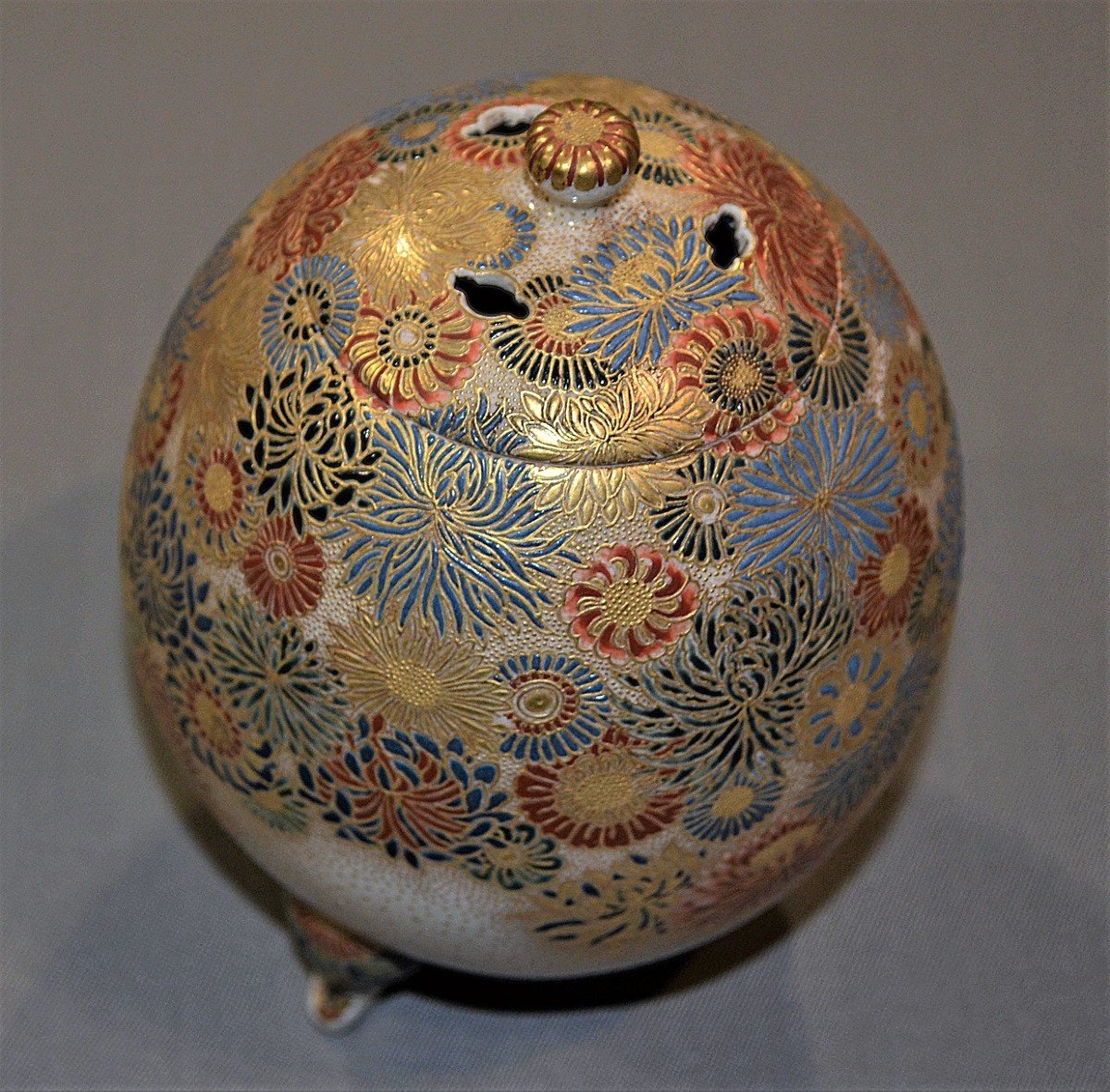 Brûle-parfums En Faience De Satsuma.japon Kyoto Vers 1900.-photo-3