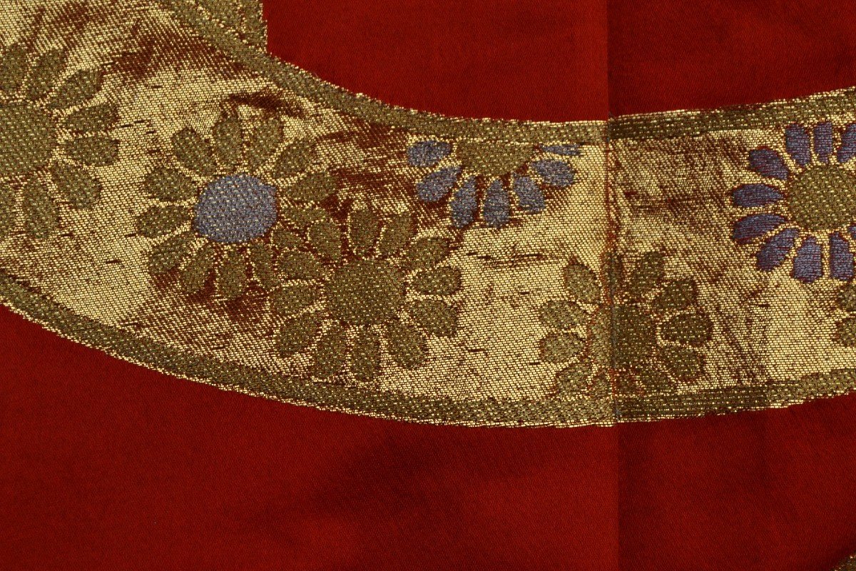 Japanese Wedding Kimono (ushikake). Silver And Gold Embroidered Silk. Japan Showa Era 1960s.-photo-6