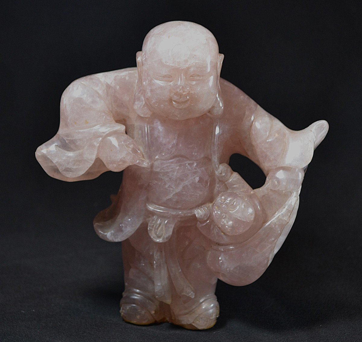 Budai In Pink Rock Crystal. China, Qing Period.-photo-6