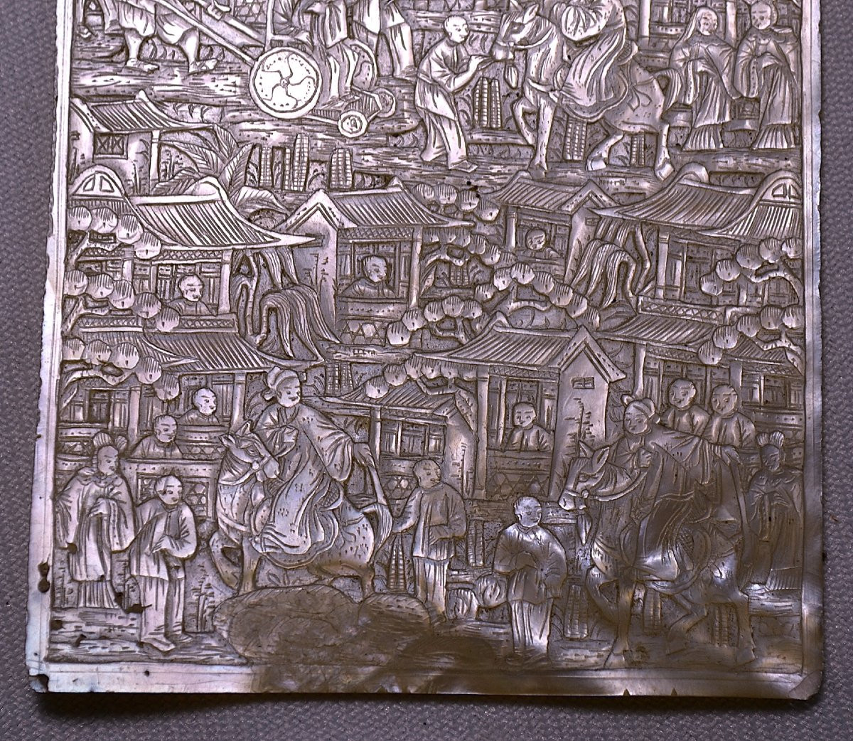 Pair Of Carved Mother-of-pearl Plaques. Vietnam Or China, 19th Century.-photo-3