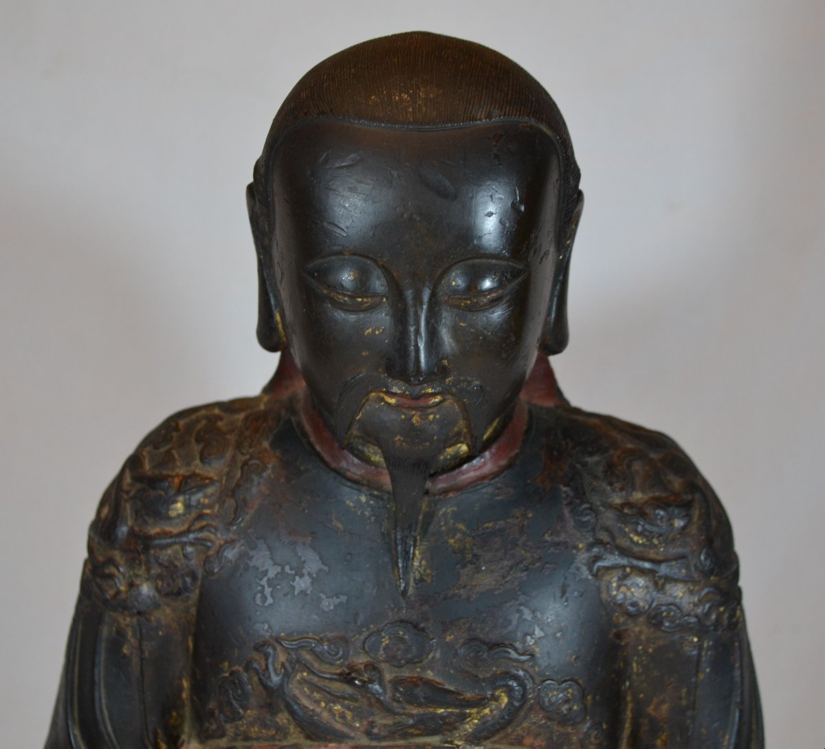 Statue De Guandi En Bronze.chine Début Des Ming.16°siècle.-photo-3