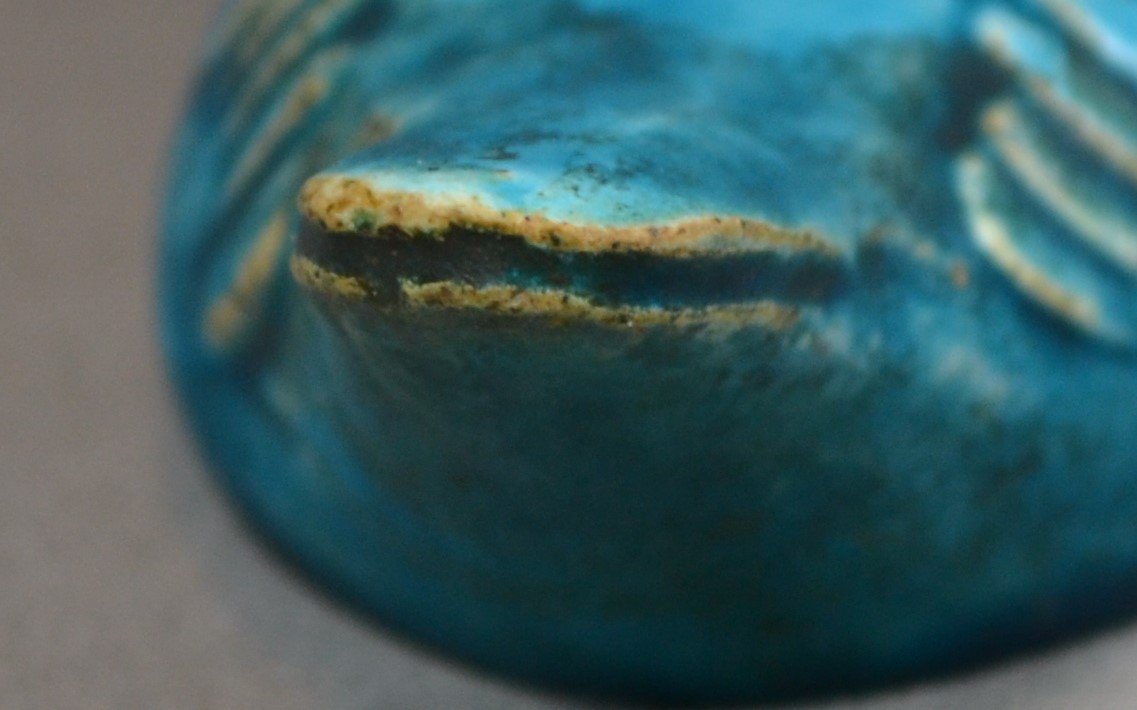 Turquoise Stoneware Duck Brush Rest. Ming Period China. -photo-5