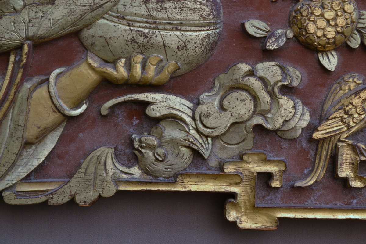 Gilded Wooden Opening Frame. China, Qing Dynasty. 18th Century.-photo-3