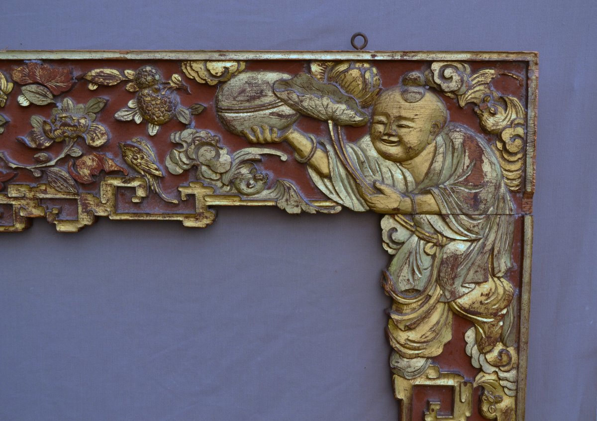 Gilded Wooden Opening Frame. China, Qing Dynasty. 18th Century.-photo-1