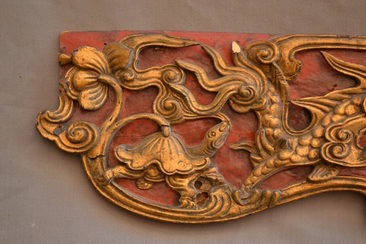 Pair Of Lacquered Wood Panels. Vietnam, 19th Century.-photo-5