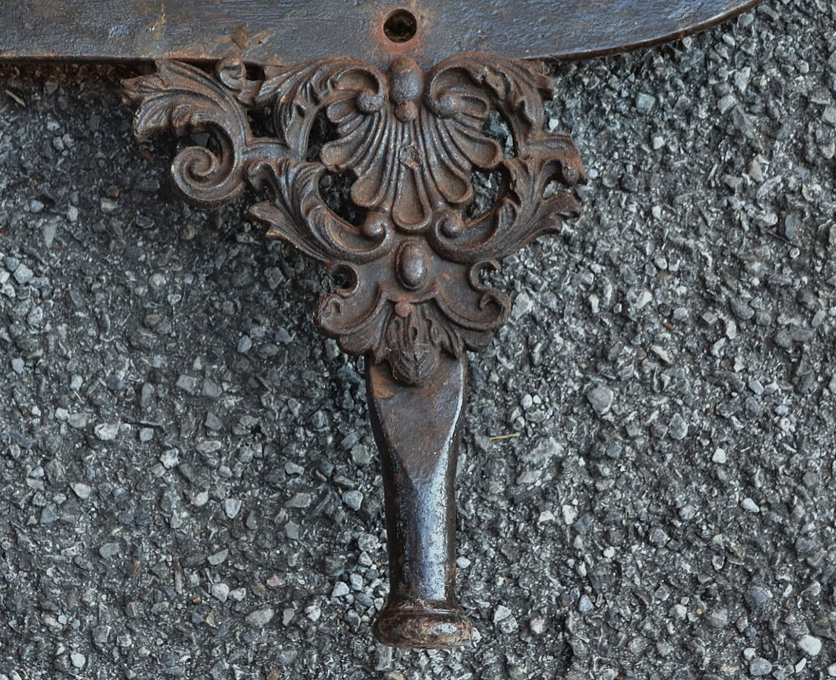 Wrought And Riveted Iron Bed. Decorated With Chariots And Deities. 19th Century. -photo-1