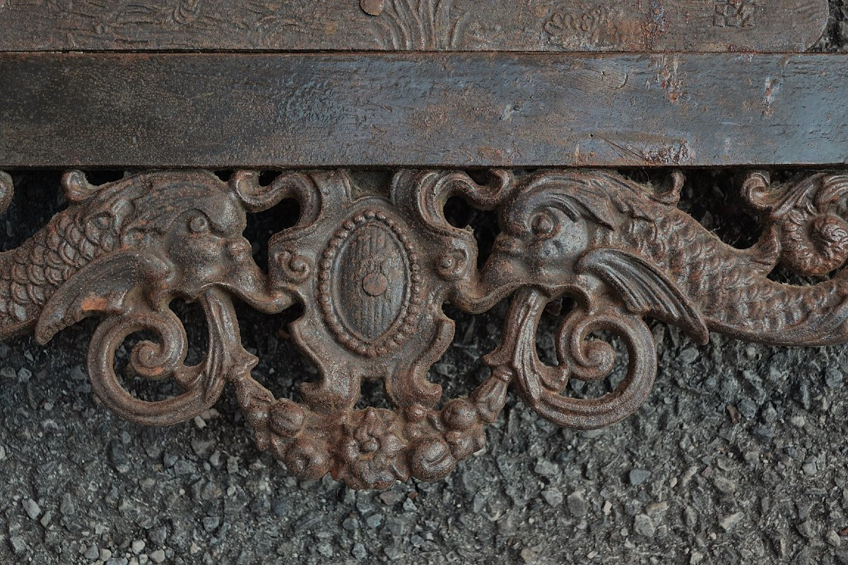 Wrought And Riveted Iron Bed. Decorated With Chariots And Deities. 19th Century. -photo-8