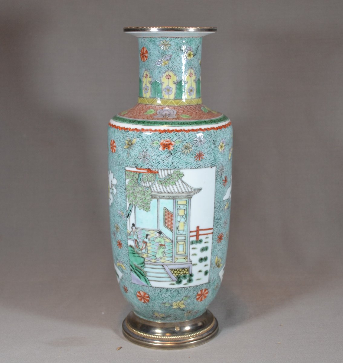 Enameled Porcelain Vase In The "famille Verte" Style From The Kangxi Period.-photo-4