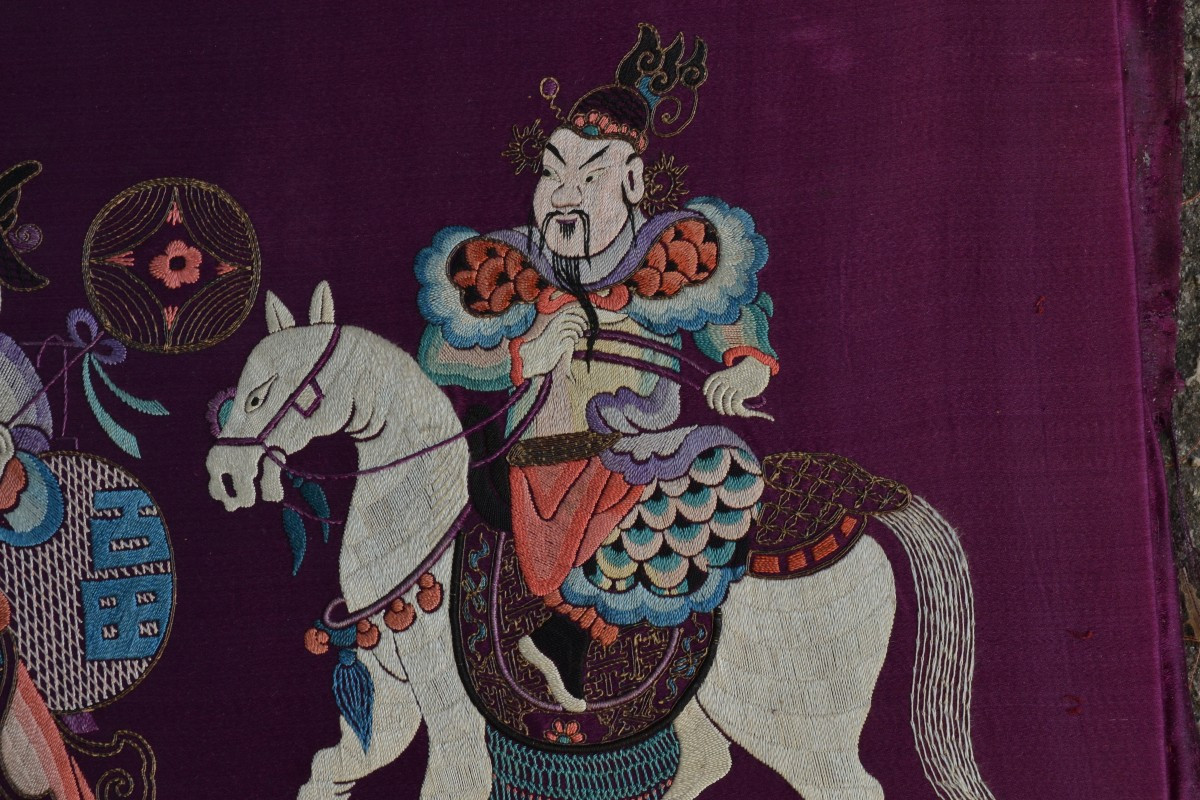 Broderie de soie.Dynastie Qing.Chine 19° siècle.