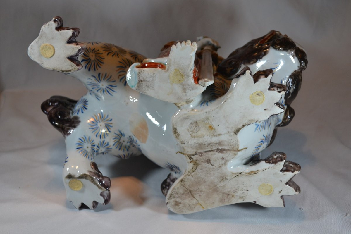 Boddhisatva Monju In Kyushu Porcelain. Japan End Of The 19th Century.-photo-4