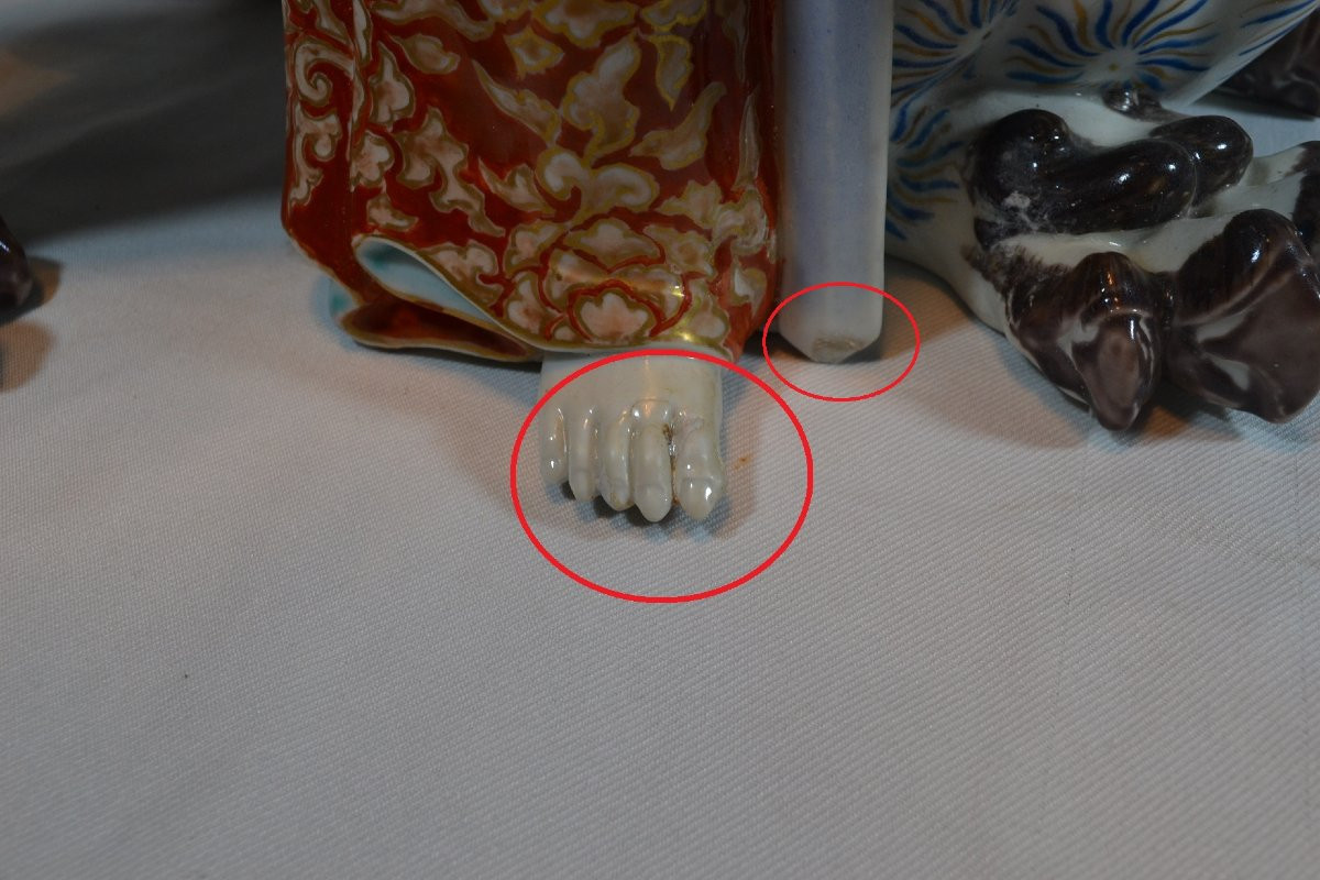 Boddhisatva Monju In Kyushu Porcelain. Japan End Of The 19th Century.-photo-4
