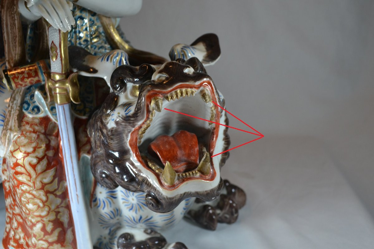 Boddhisatva Monju In Kyushu Porcelain. Japan End Of The 19th Century.-photo-5