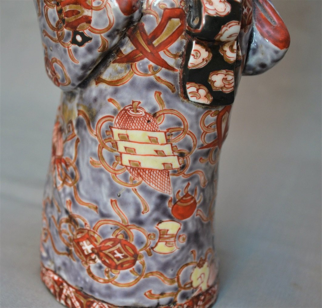 Poupée(Ningyō) Grand-Mère protectrice.Porcelaine d'Arita.Japon Edo 17°siècle. -photo-5