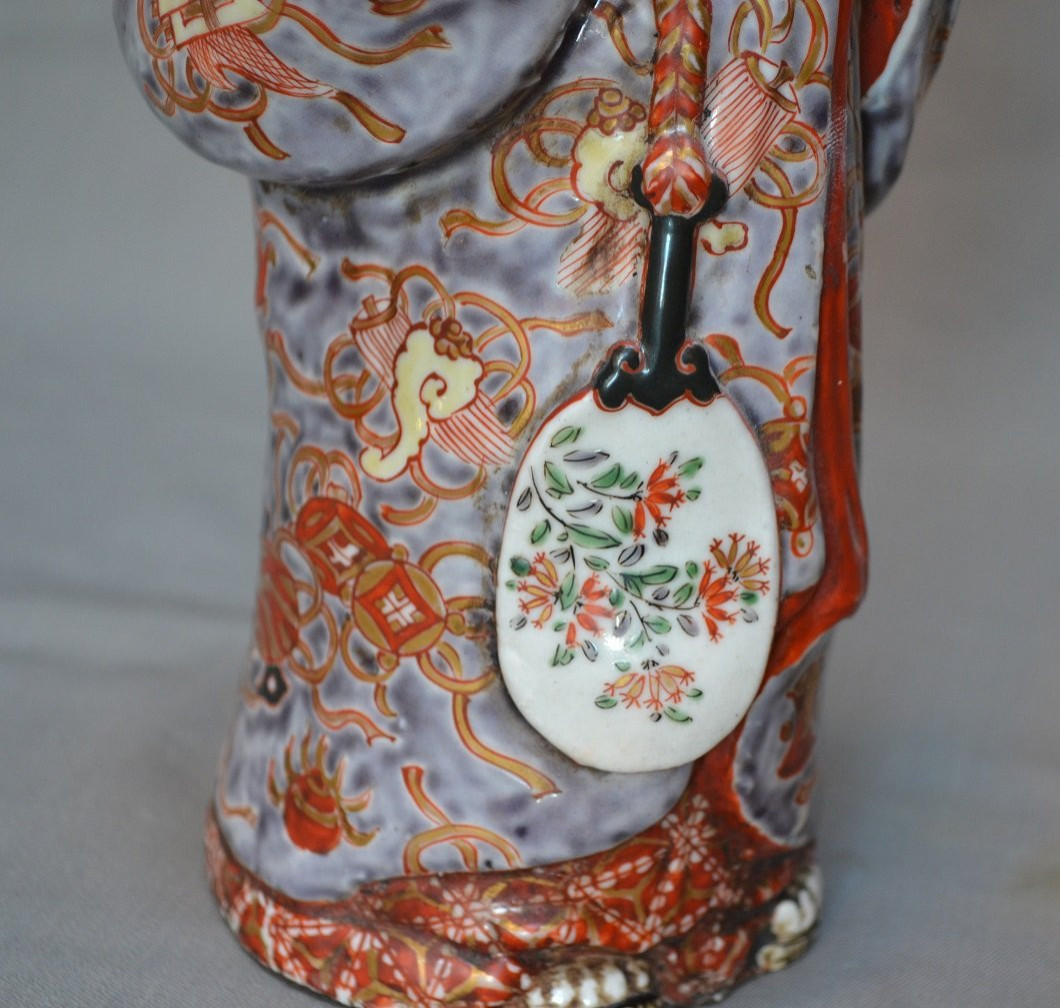 Poupée(Ningyō) Grand-Mère protectrice.Porcelaine d'Arita.Japon Edo 17°siècle. -photo-6
