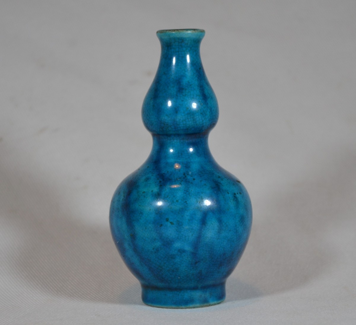 Turquoise Blue Porcelain Gourd Vase. China, 17th Century.