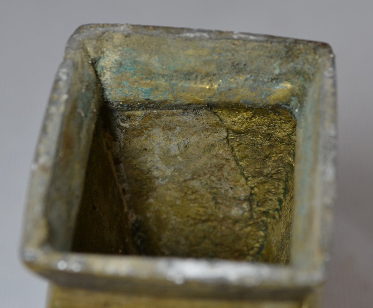 Cast Bronze Vase. Morocco Or Andalusia, 15th Century. Merenid Dynasty. -photo-1