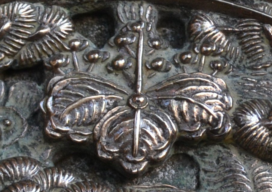 Miroir rituel en bronze.Japon début Edo.17°siècle. -photo-3