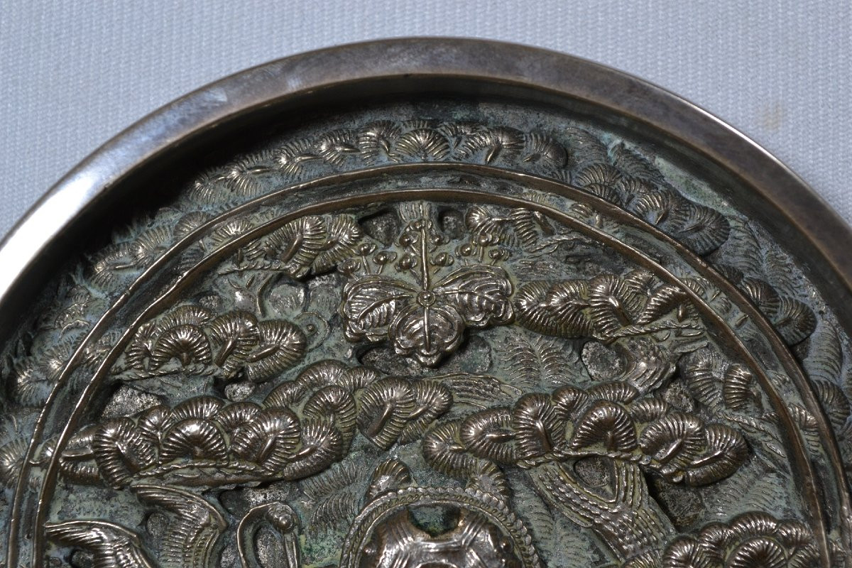 Miroir rituel en bronze.Japon début Edo.17°siècle. -photo-3