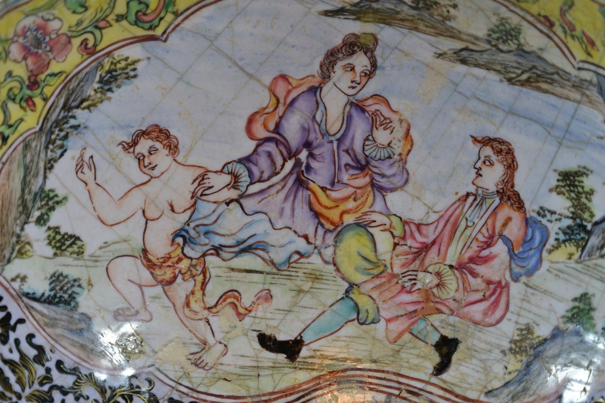 Peking Enamel Bowl. European Decoration. 18th Century China.-photo-4