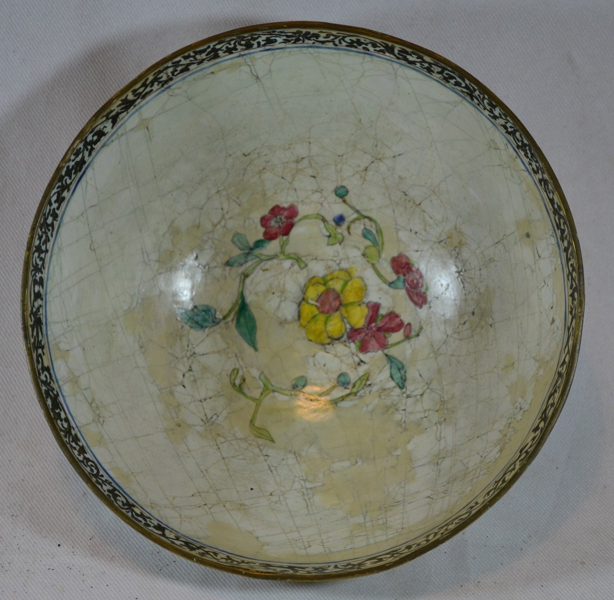 Peking Enamel Bowl. European Decoration. 18th Century China.-photo-6