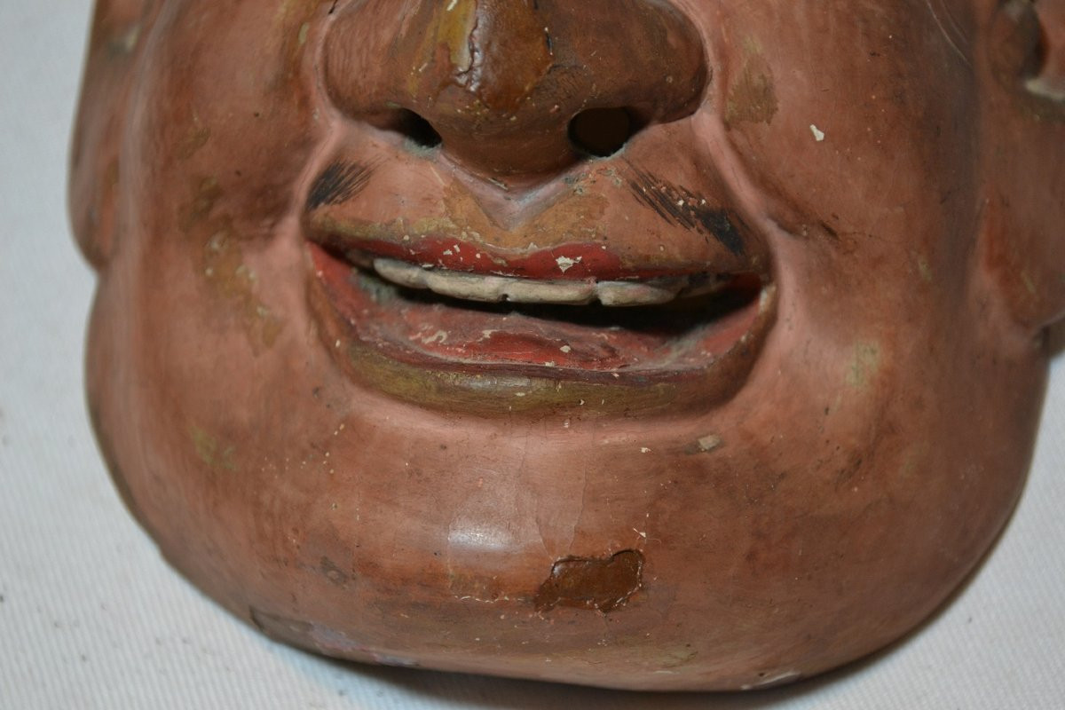 Masque en bois sculpté.Japon 19°siècle.Période Meiji -photo-4