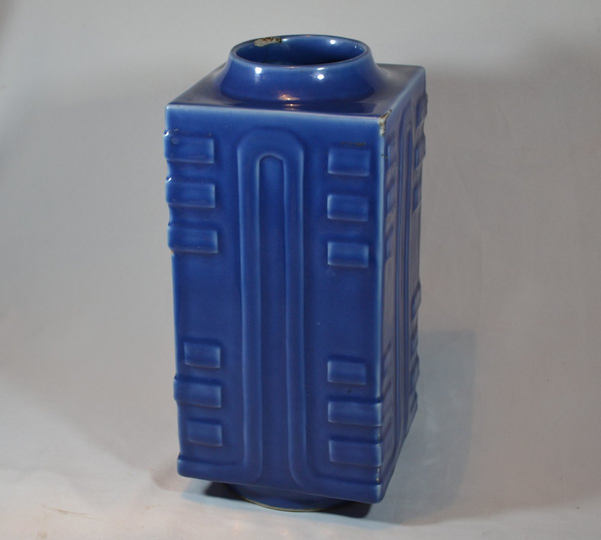 Vase en porcelaine émaillé Bleu.Règne de Qianlong.Chine 18°siècle. -photo-8