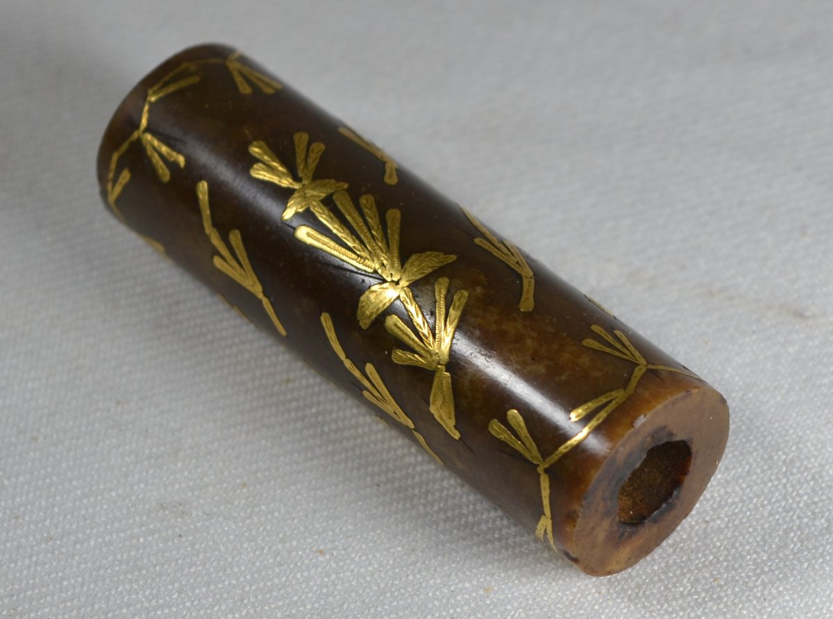 Hookah Element In Jade Inlaid With Gold. Ottoman Empire, 17th Century. -photo-4