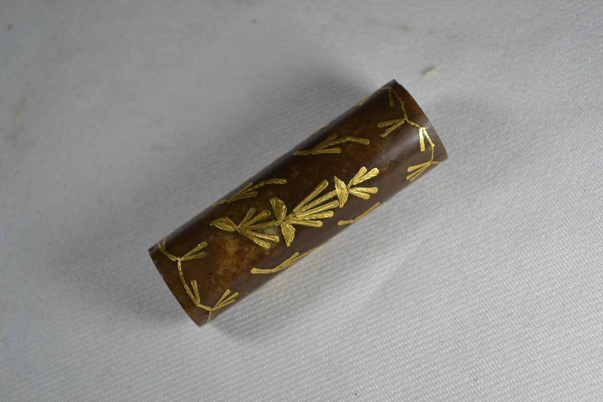 Hookah Element In Jade Inlaid With Gold. Ottoman Empire, 17th Century. -photo-7