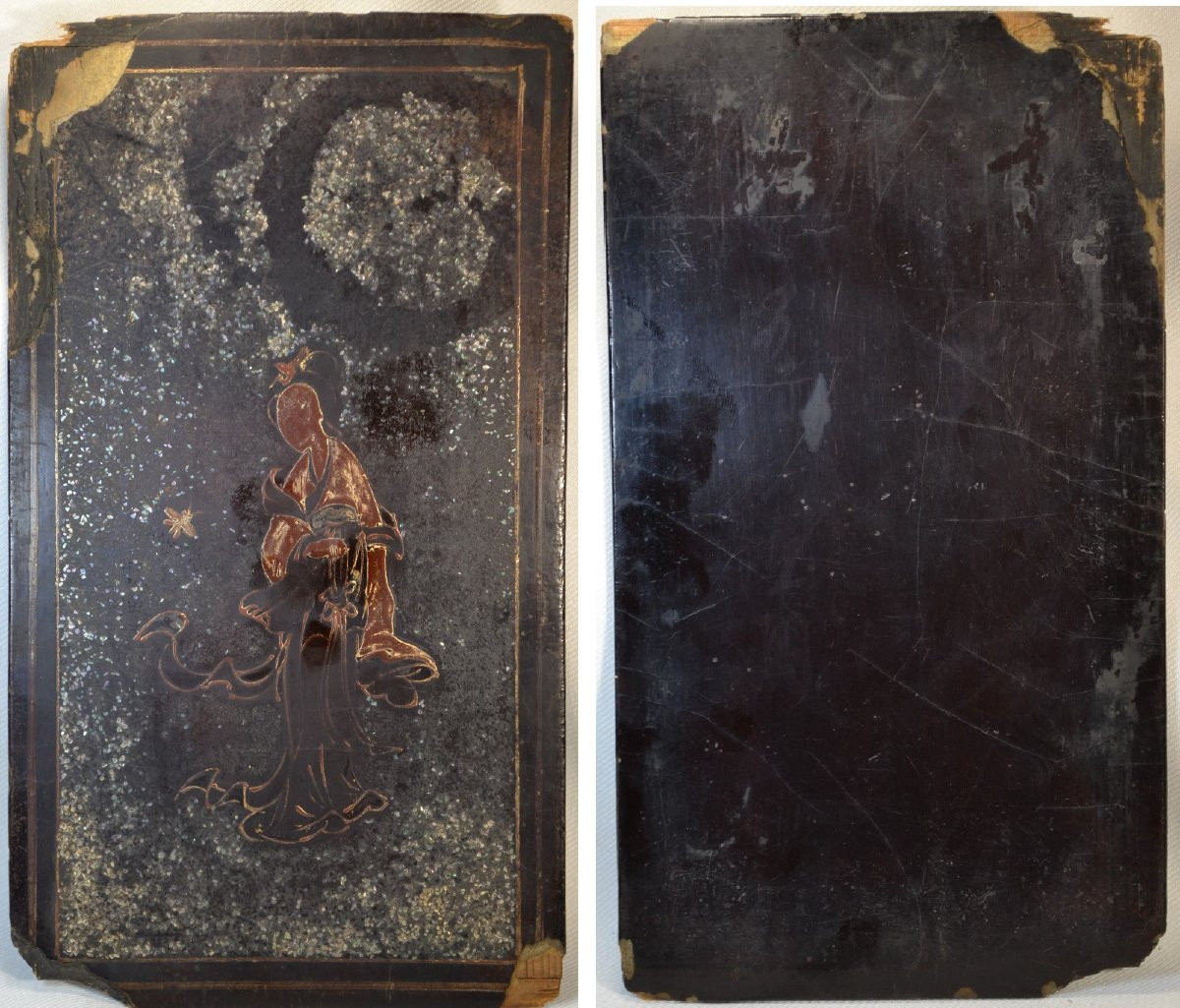 Two Chinese Lacquer Panels. 17th Century. Kangxi Period. -photo-3