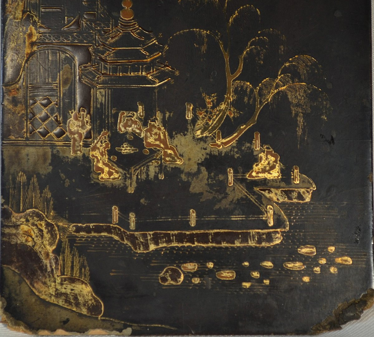 Two Chinese Lacquer Panels. 17th Century. Kangxi Period. -photo-4