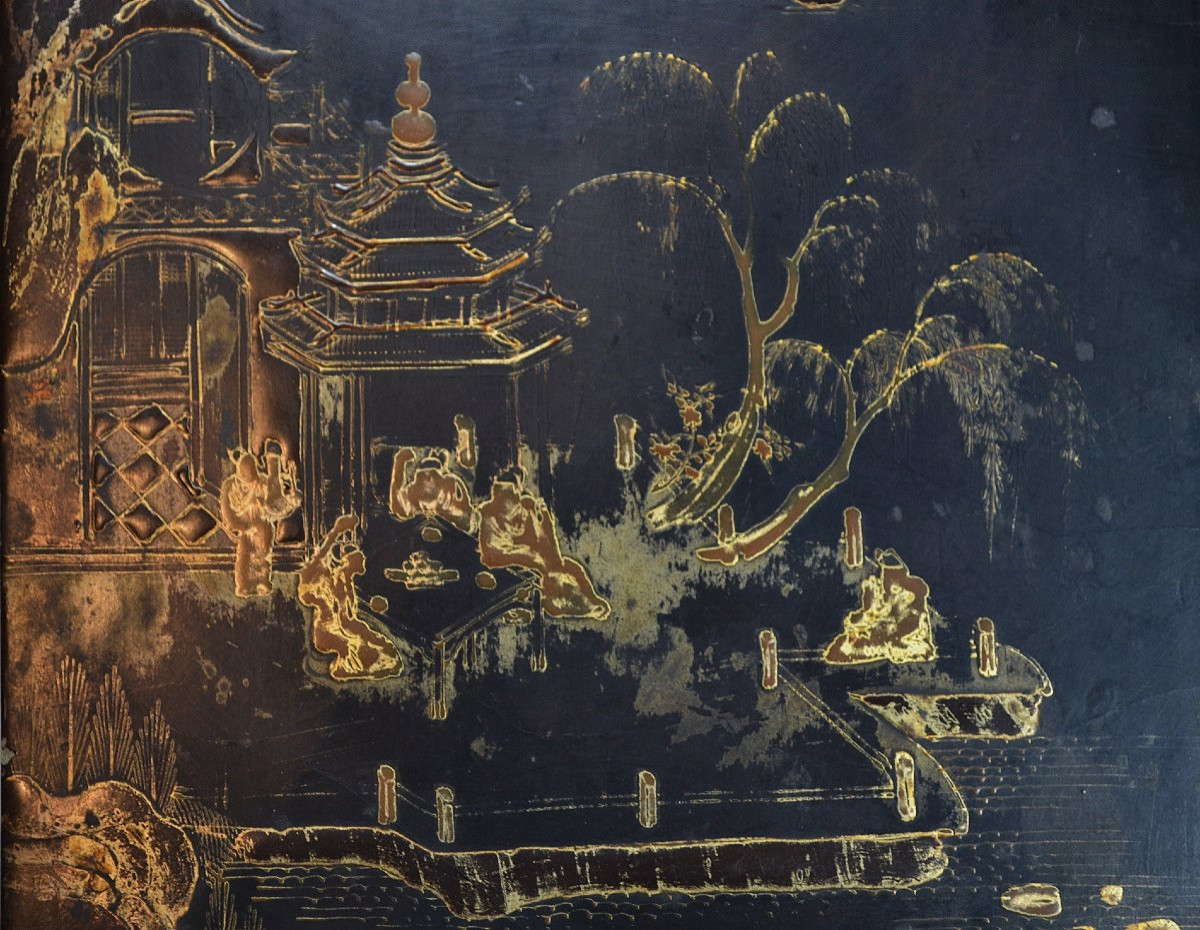 Two Chinese Lacquer Panels. 17th Century. Kangxi Period. -photo-4