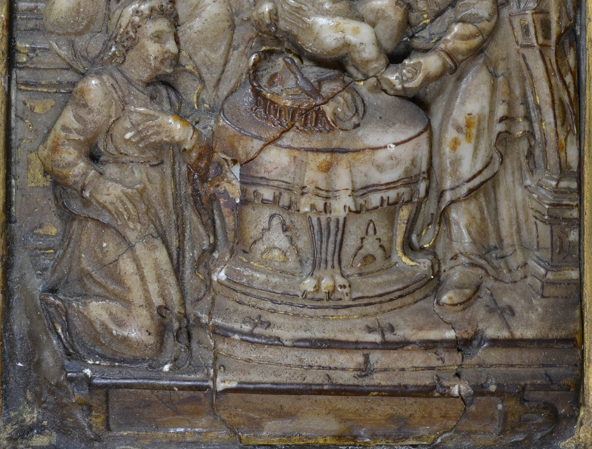 Plaque en albâtre. Circoncision du Christ. Flandres 16°siècle. -photo-5
