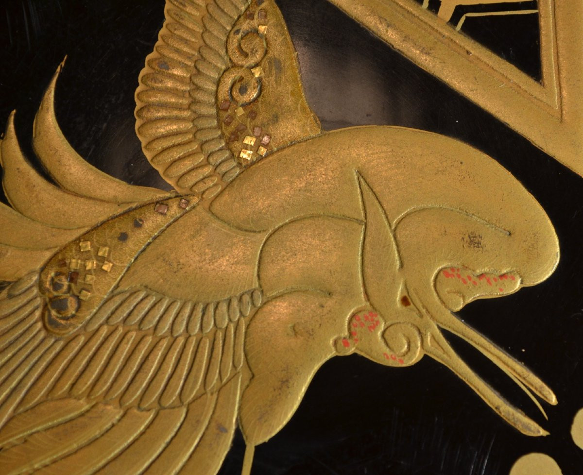 Boite en laque décorée de Phoenix. Japon Meiji-Taisho. -photo-7