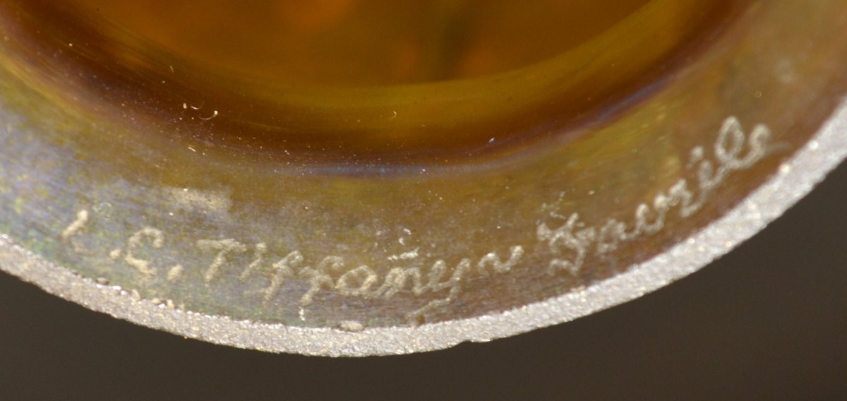 Tiffany Studios – Tulipe Favrile dorée, signée 1900-photo-4