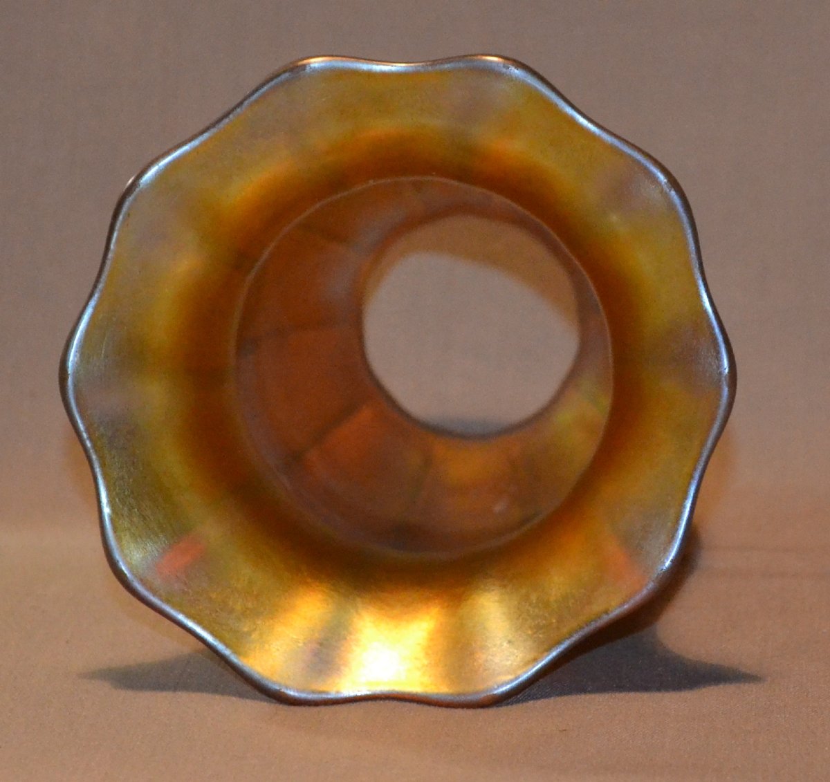 Tiffany Studios – Tulipe Favrile dorée, signée 1900-photo-4