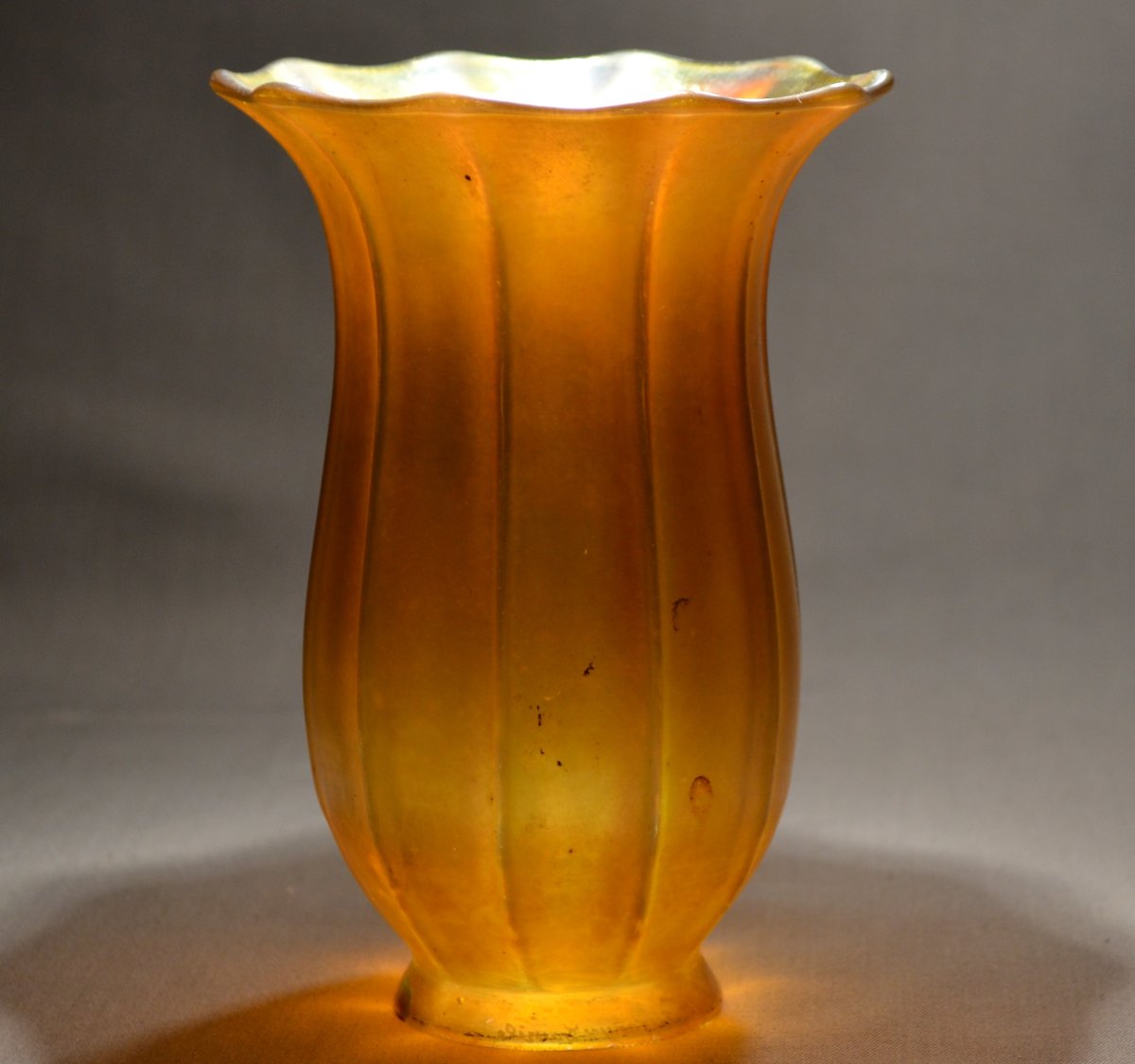 Tiffany Studios – Tulipe Favrile dorée, signée 1900-photo-5