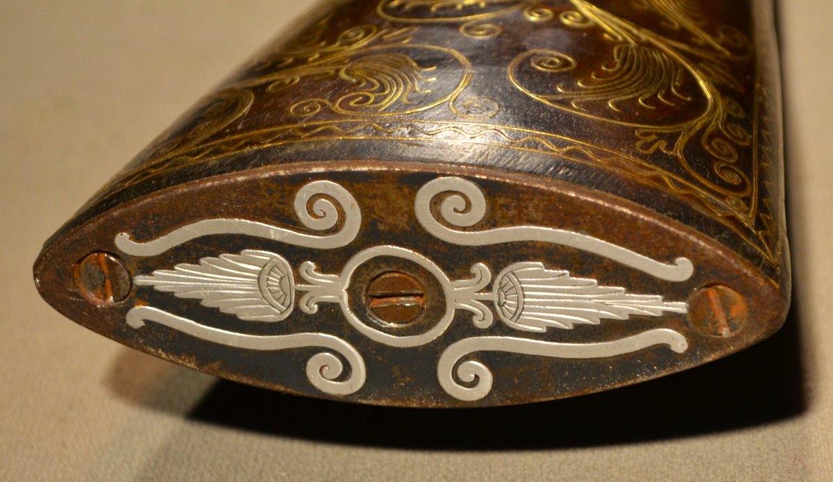 Fusil à silex incrusté d'argent. Empire Ottoman vers 1800. -photo-3