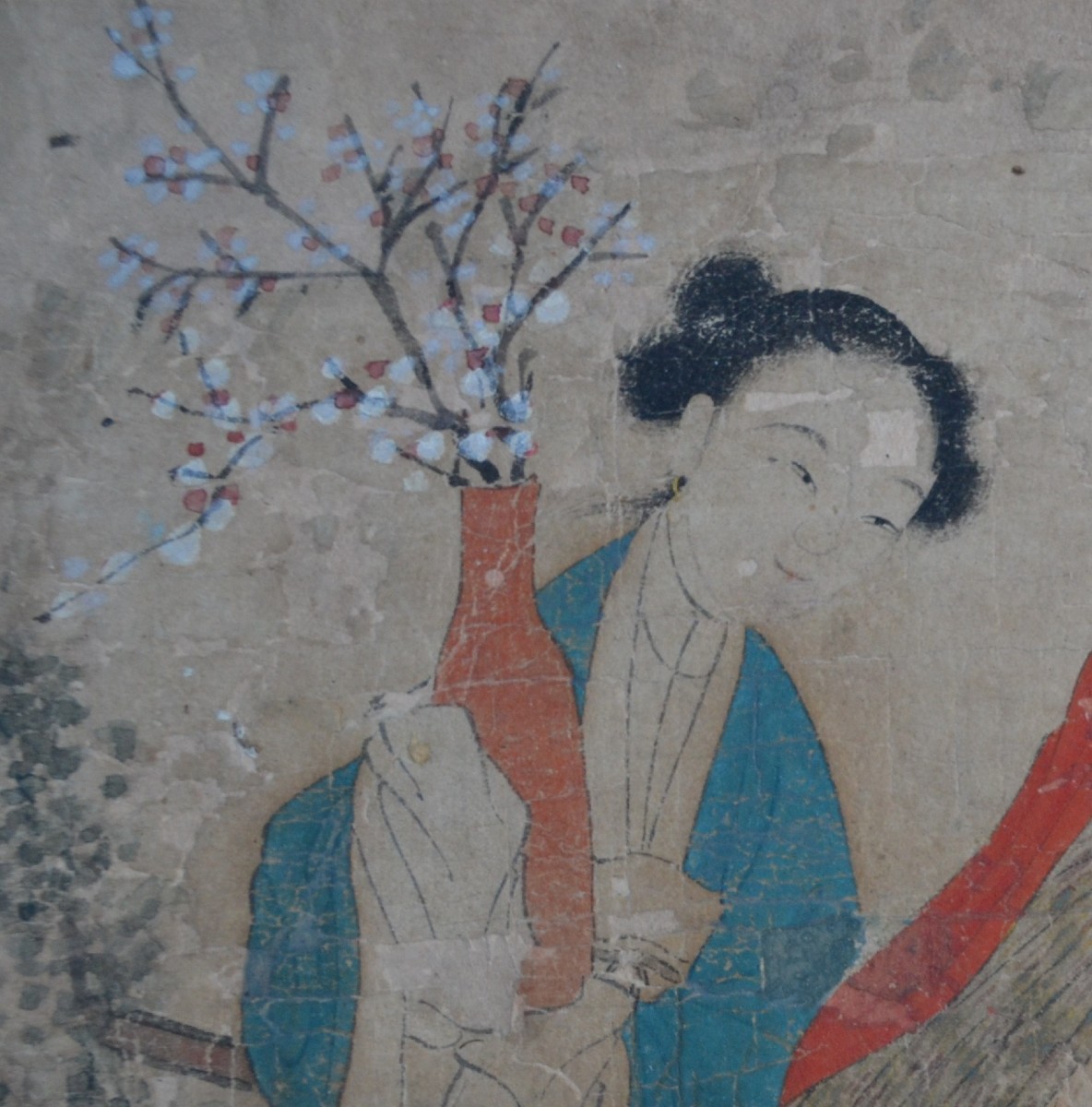 Chinese Painting On Paper. Noble Ladies With Prunus. China, Qing Period Or Earlier. -photo-3