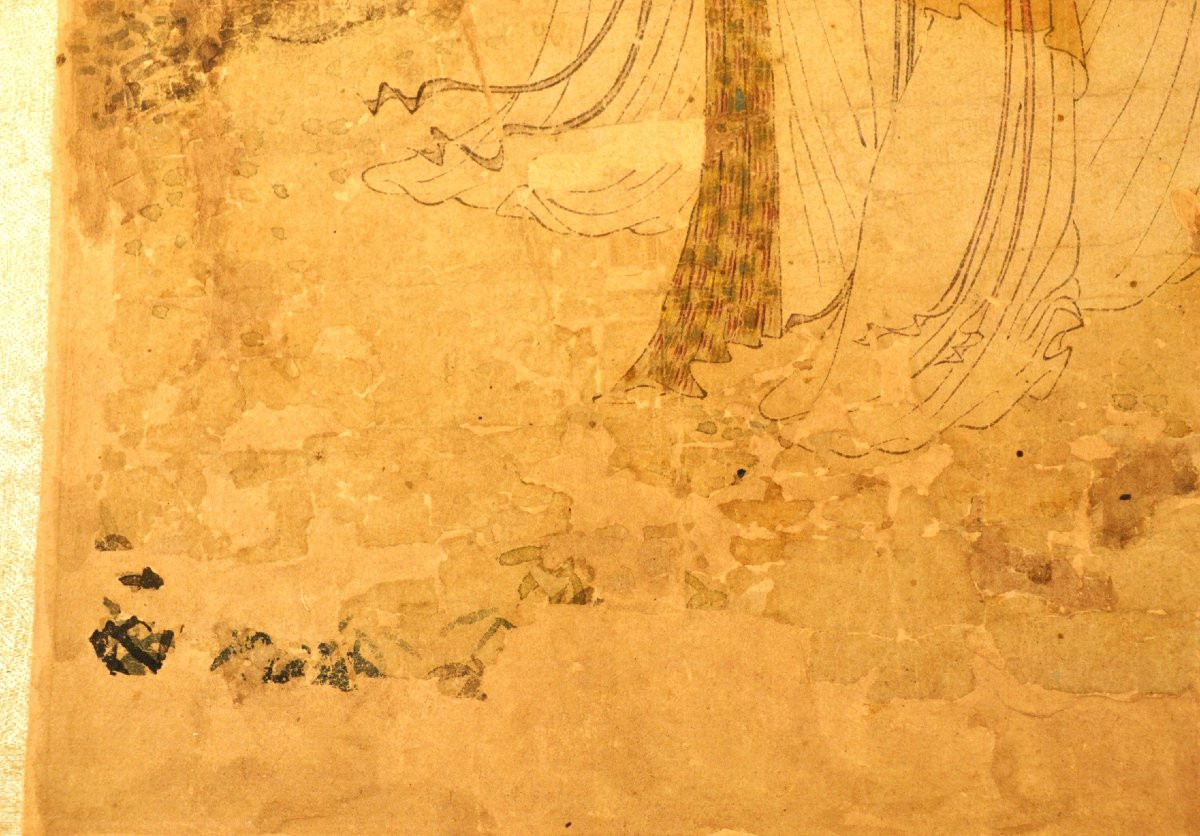 Chinese Painting On Paper. Noble Ladies With Prunus. China, Qing Period Or Earlier. -photo-6